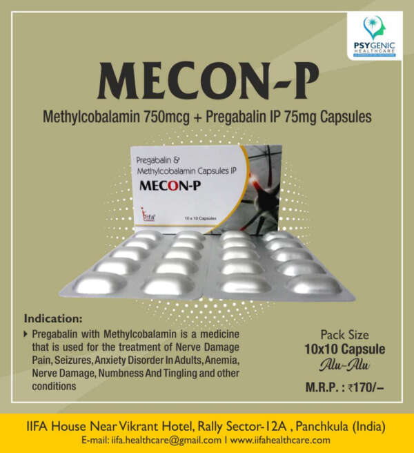 Methylcobalamin 750mcg + Pregabalin IP 75mg Tablets