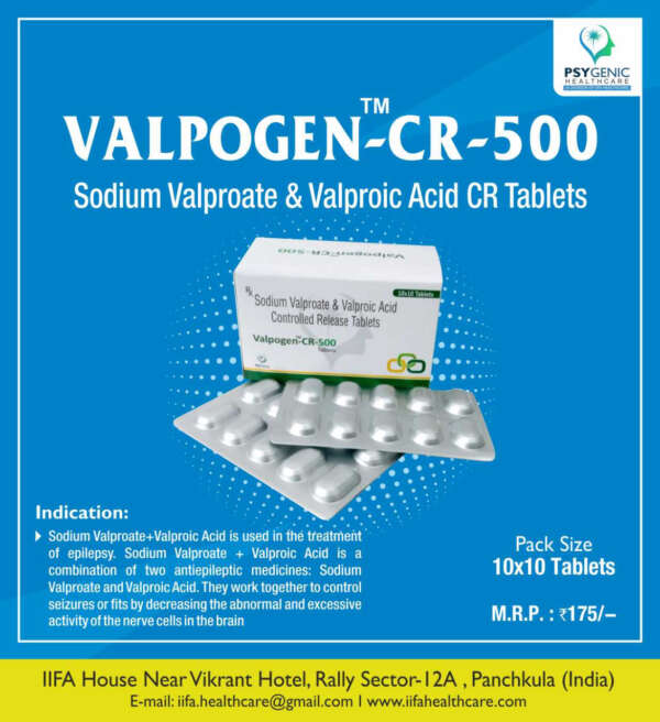 Sodium Valporate 333mg+ Valporic acid145 mg Controlled Release Tablets