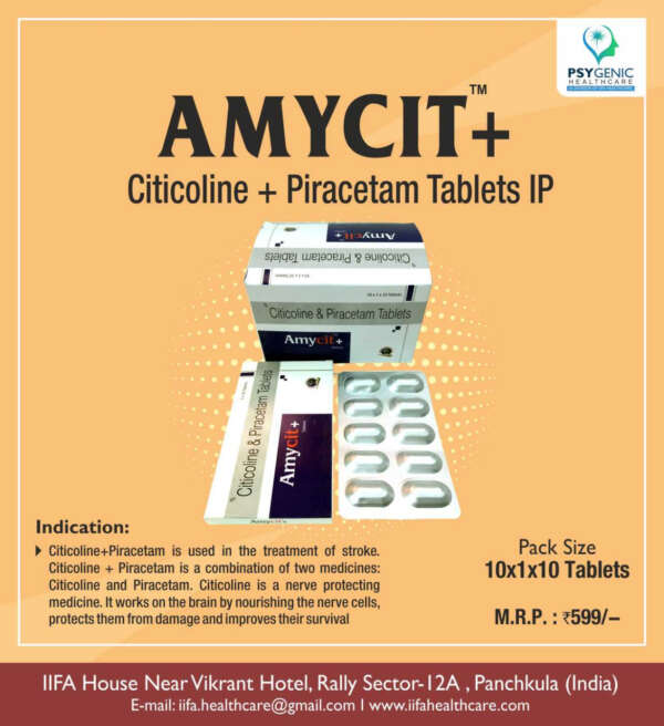 Citicoline IP 500 mg + Piracetam IP 800 mg Tablets